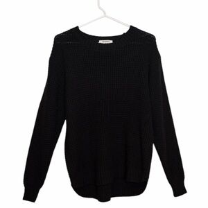 Zenana High Low Long Sleeve Waffle Sweater Size Small